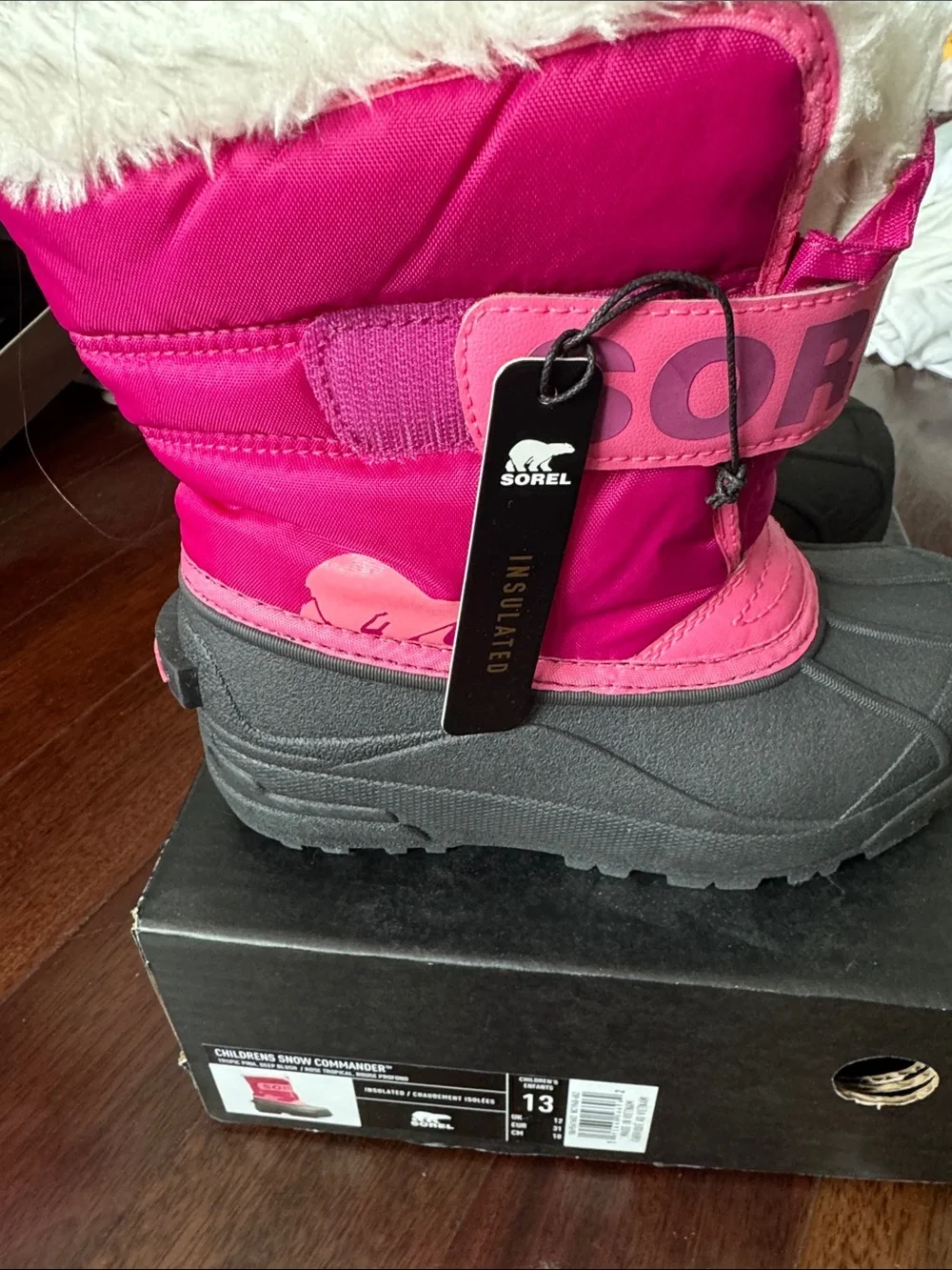 Sorel Kids Hot Pink and Gray Insulated Snow Boots